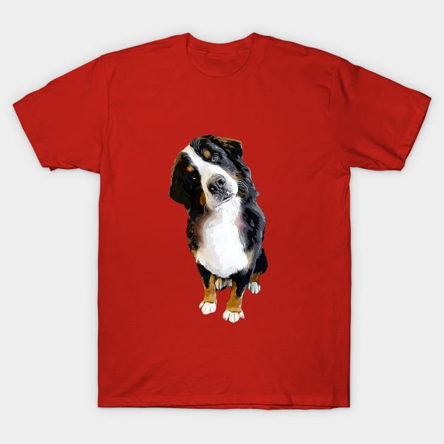 Bernese Mountain Dog Cute Head Tilt T-Shirt by ElegantCat